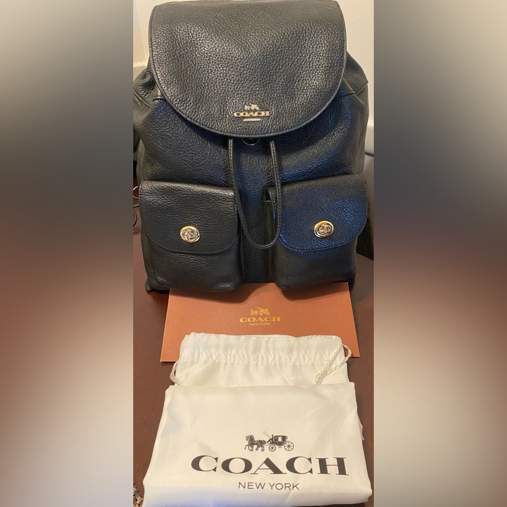 New Coach PENNIE Backpack Pebble Leather.